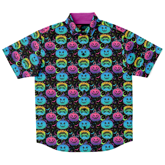 Petrifying Pumpkins Short Sleeve Button Down Shirt