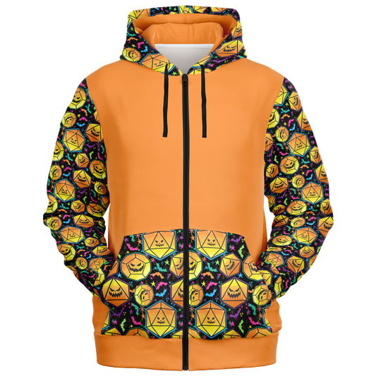 Pumpkin Dice Season Accents Fashion Zip-Up Hoodie