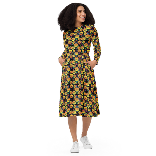 Pumpkin Dice Season Long Sleeve Dress