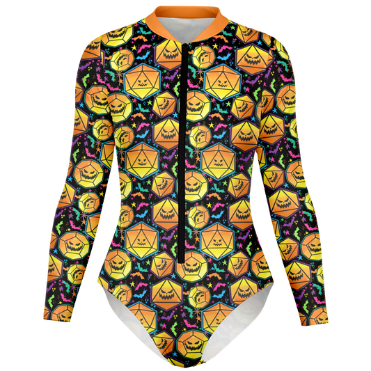 01-HC Pumpkin Dice Season Bodysuit Long Sleeve