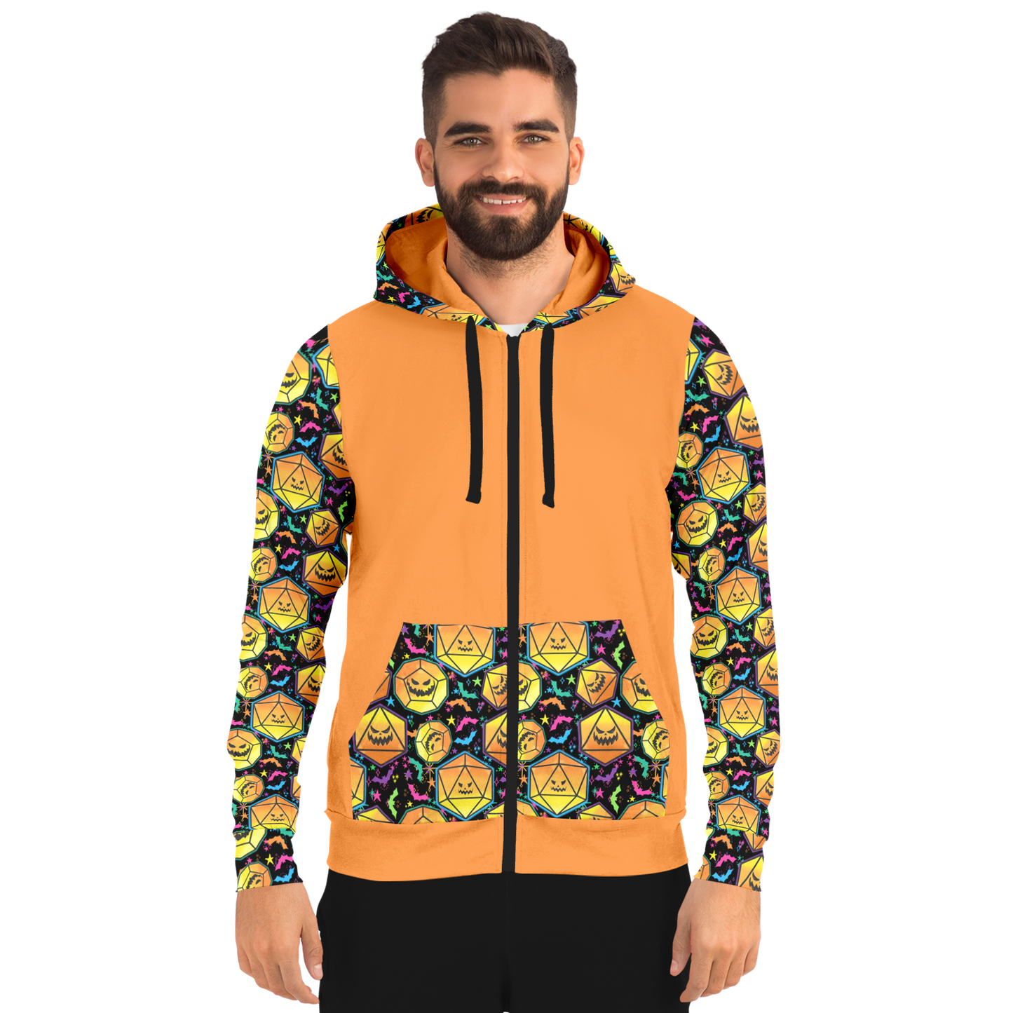 Pumpkin Dice Season Accents Fashion Zip-Up Hoodie