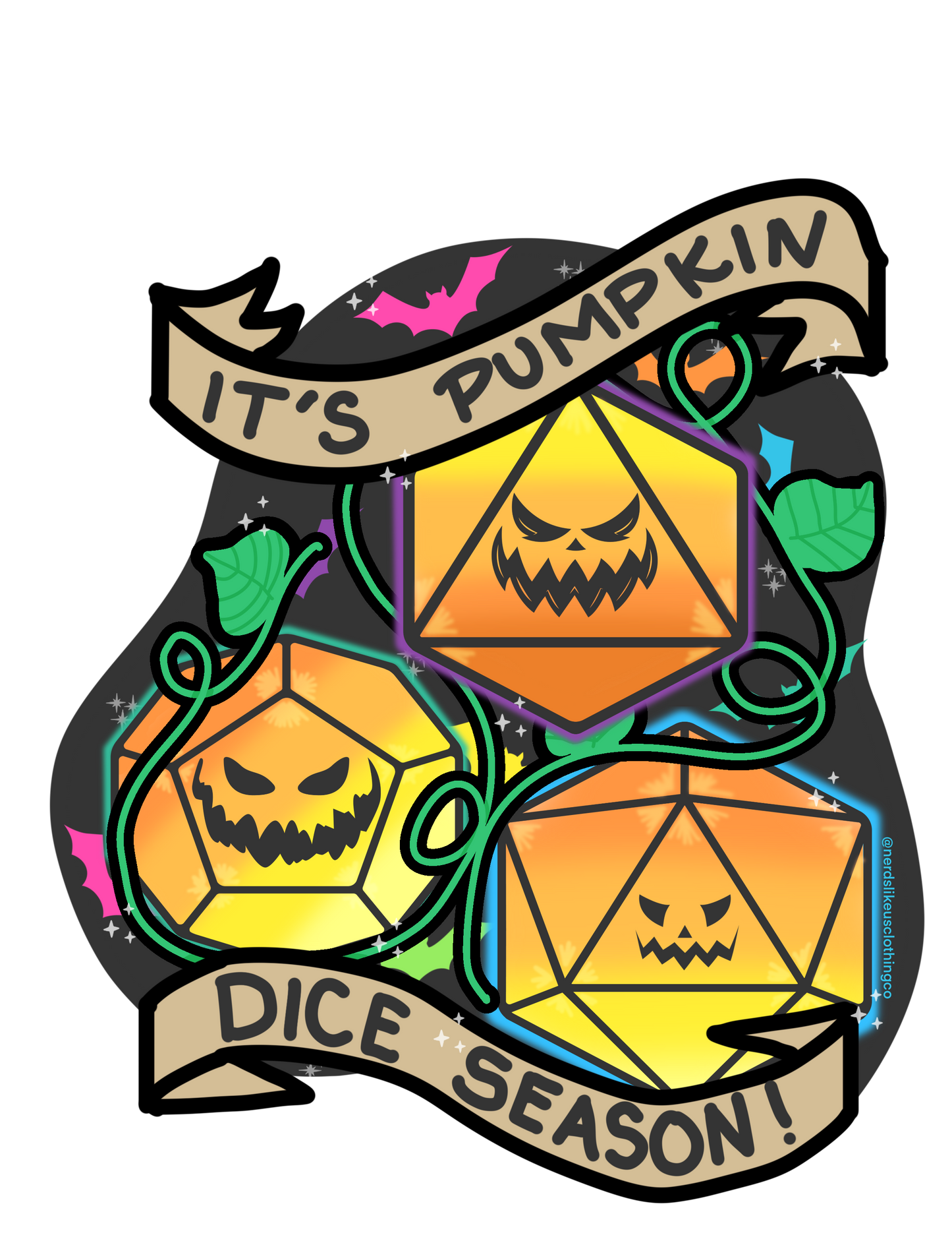 Pumpkin Dice Season Glossy Sticker