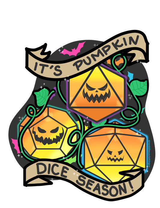 01-HC Pumpkin Dice Season Glossy Sticker