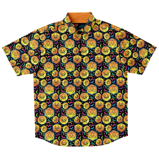 Pumpkin Dice Season Short Sleeve Button Down Shirt