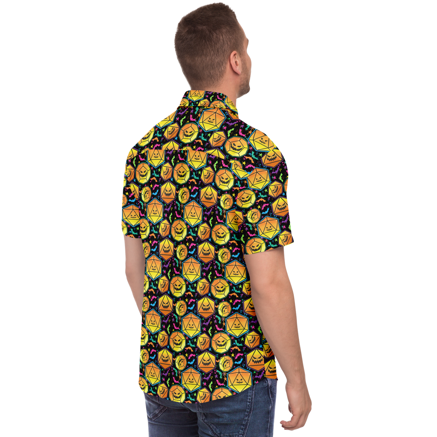 Pumpkin Dice Season Short Sleeve Button Down Shirt