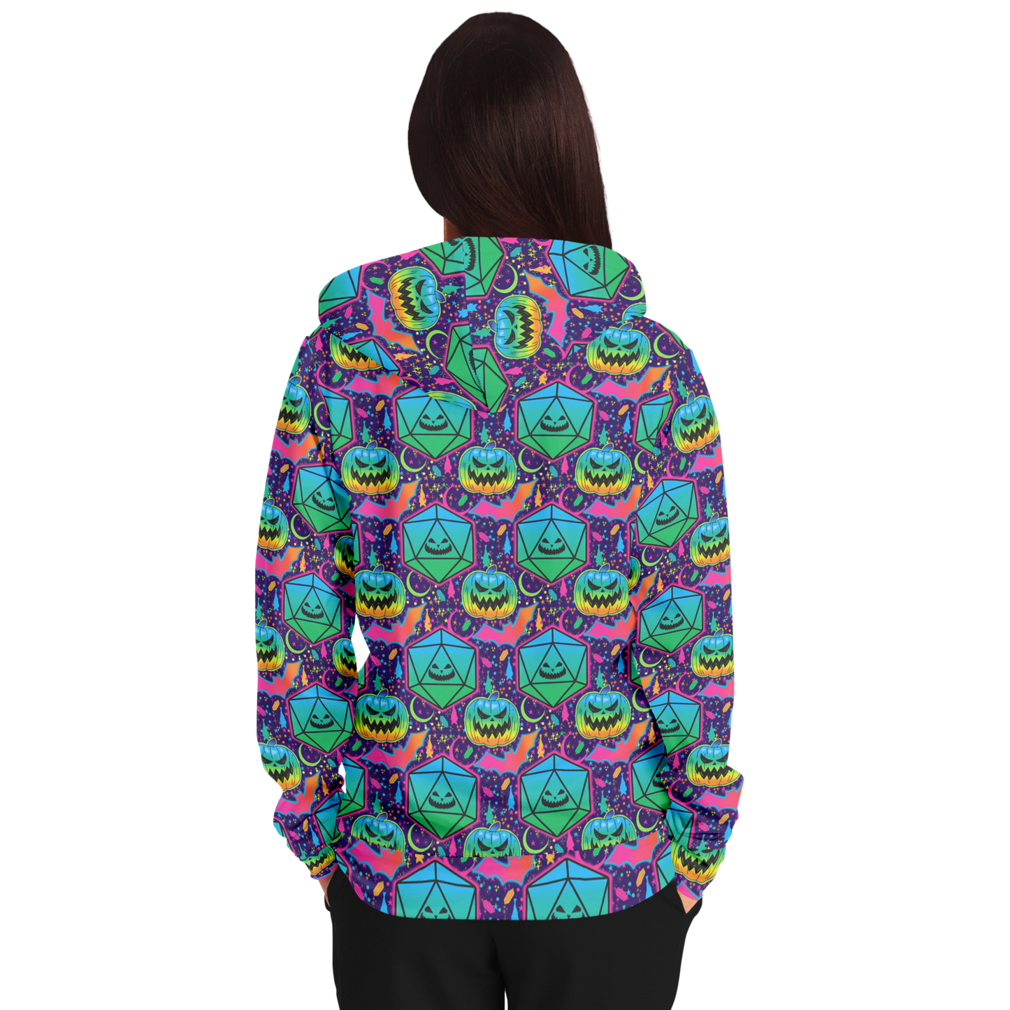 Pumpkins and Polyhedrals Fashion Zip-Up Hoodie