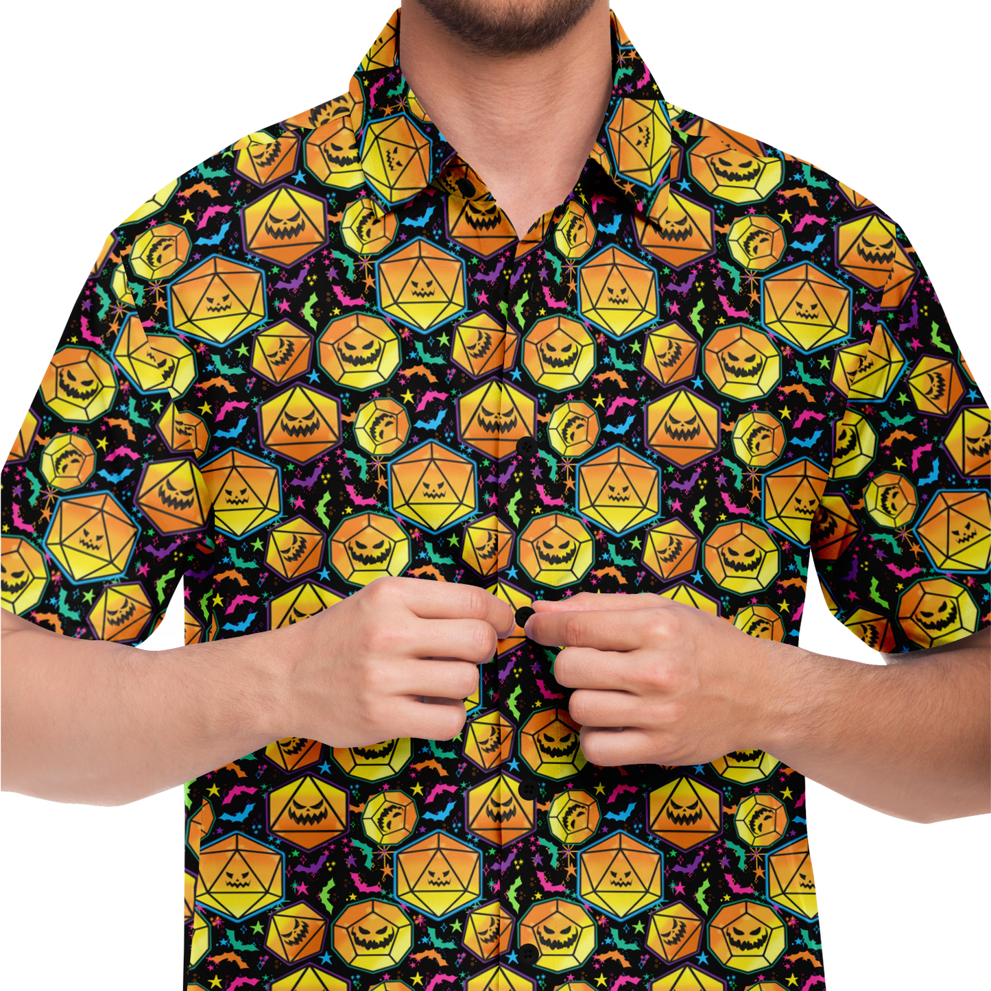 Pumpkin Dice Season Short Sleeve Button Down Shirt