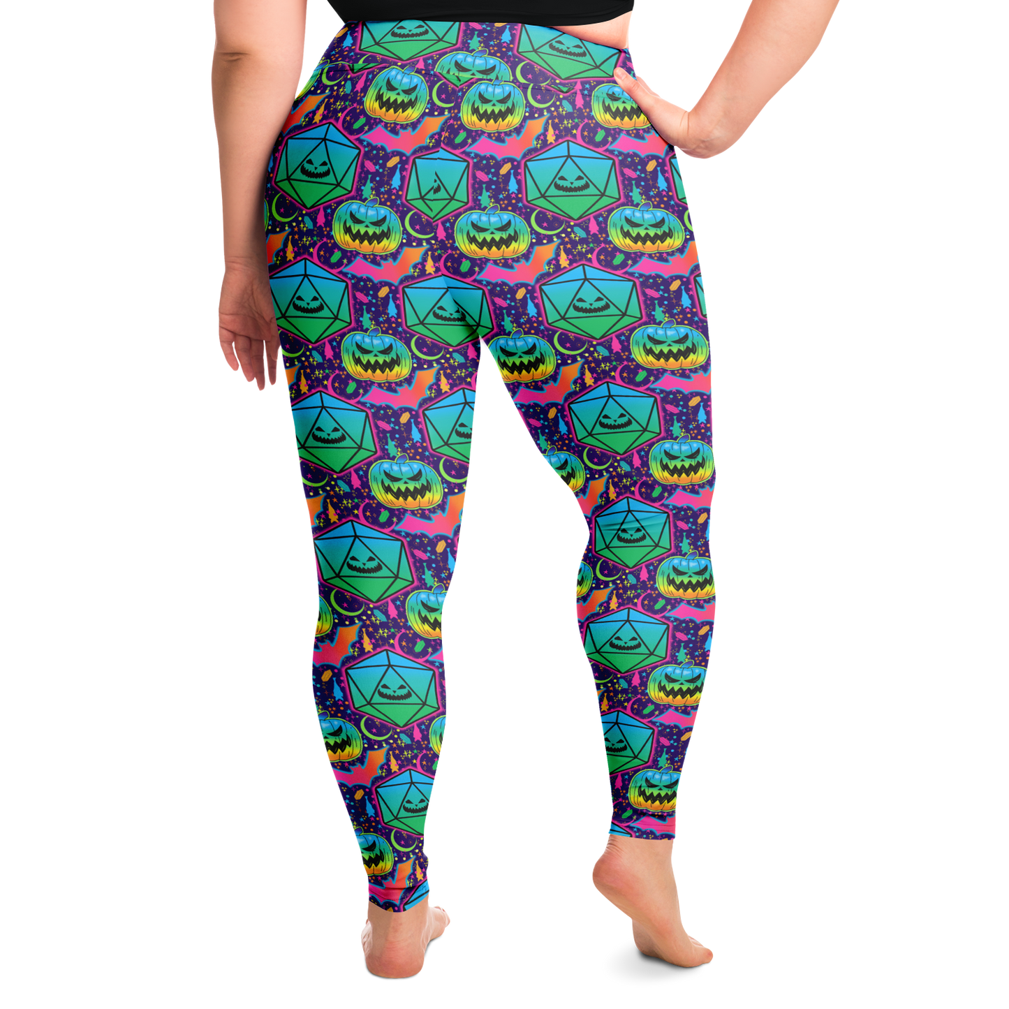 Pumpkins and Polyhedrals Plus Size Legging