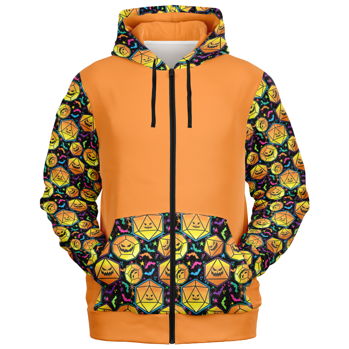 Pumpkin Dice Season Accents Fashion Zip-Up Hoodie