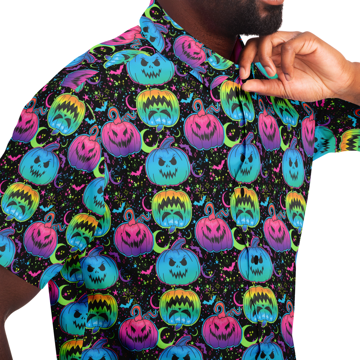 Petrifying Pumpkins Short Sleeve Button Down Shirt