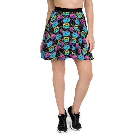 01-HC Petrifying Pumpkins Skater Skirt