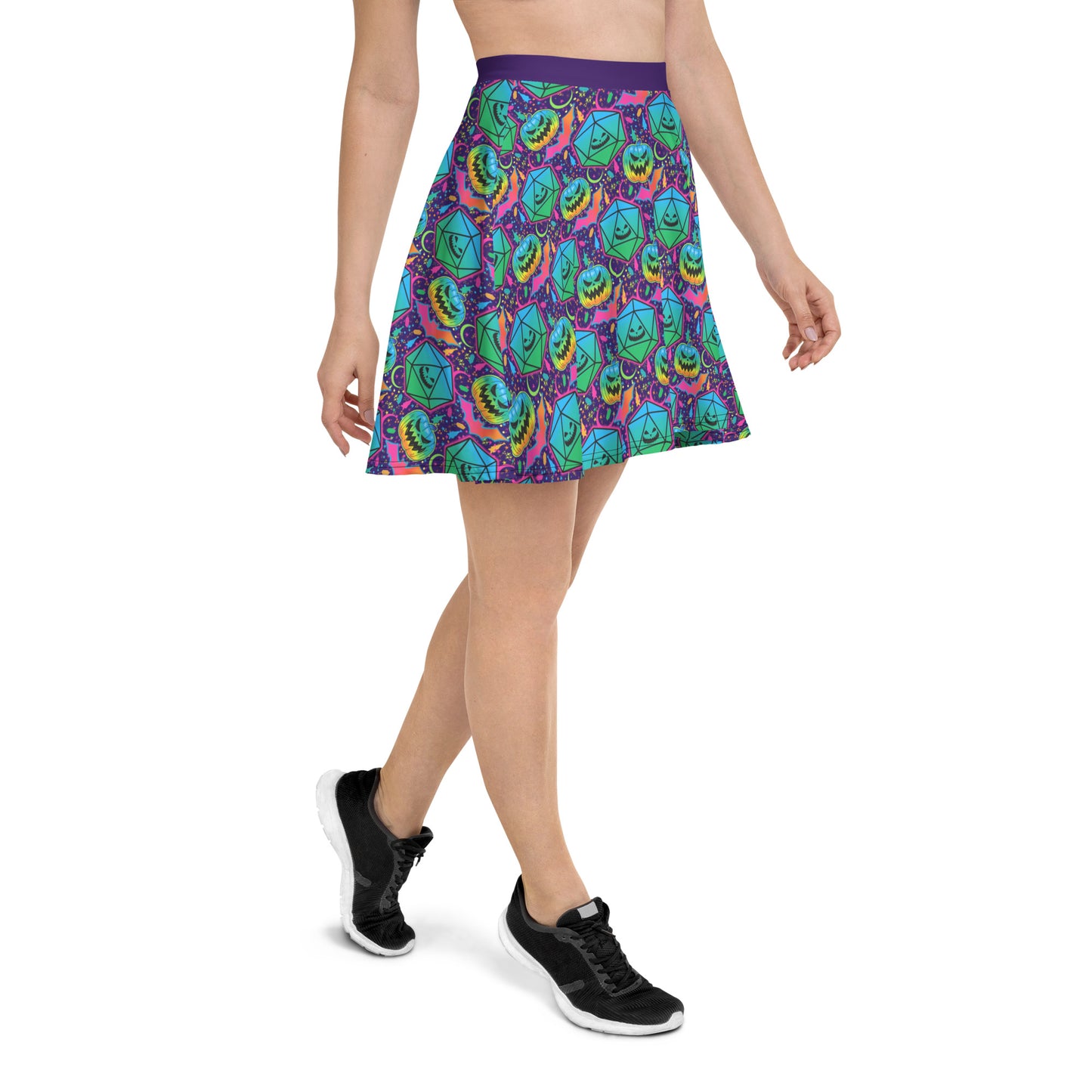 Pumpkins and Polyhedrals Skater Skirt