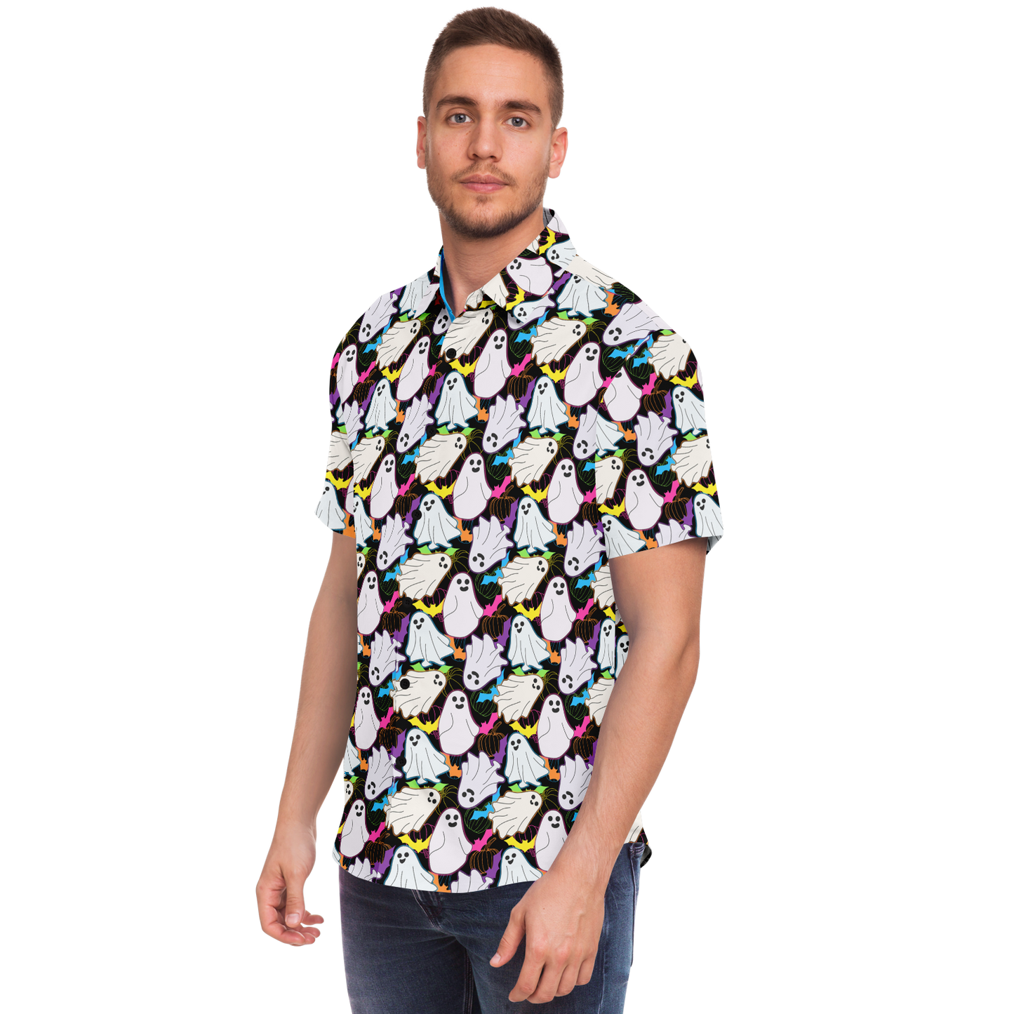 Silly Spectrals Short Sleeve Button Down Shirt