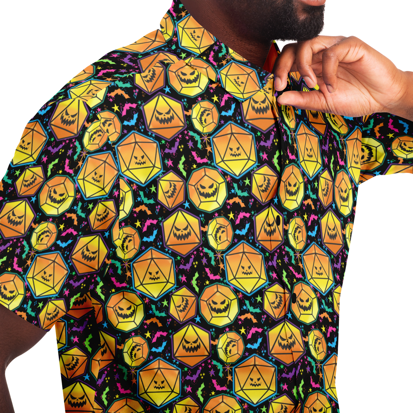 Pumpkin Dice Season Short Sleeve Button Down Shirt