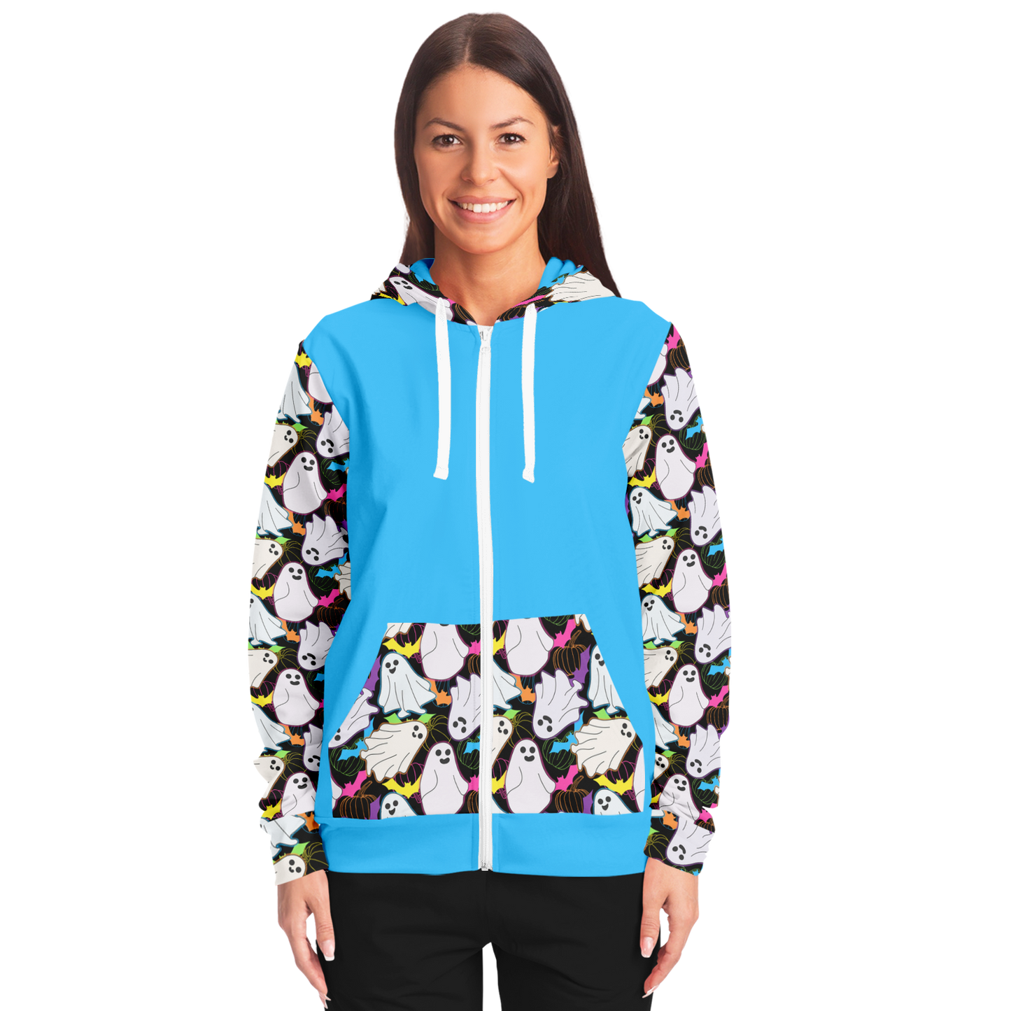 Silly Spectrals Accents Fashion Zip-Up Hoodie