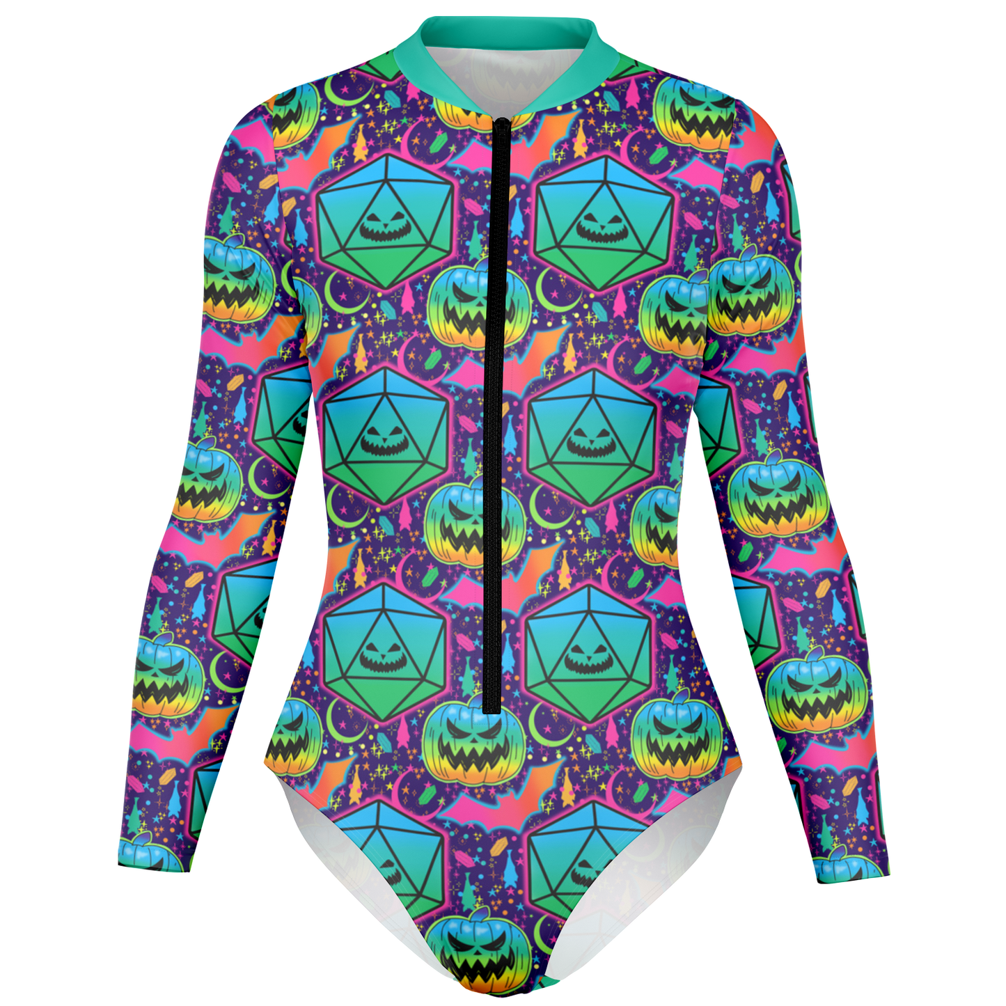 Pumpkins and Polyhedrals Bodysuit Long Sleeve