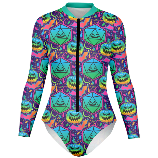 Pumpkins and Polyhedrals Bodysuit Long Sleeve