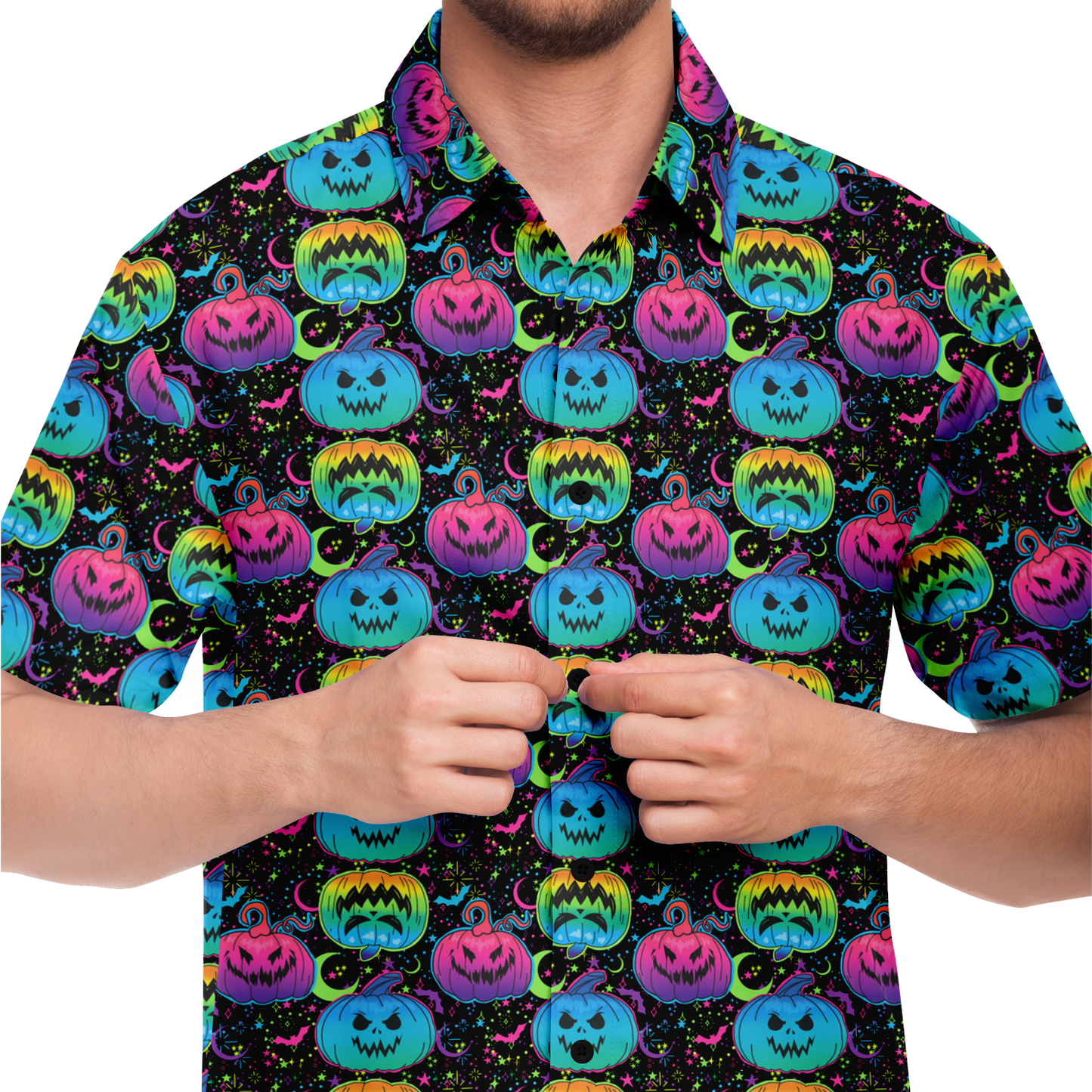 Petrifying Pumpkins Short Sleeve Button Down Shirt