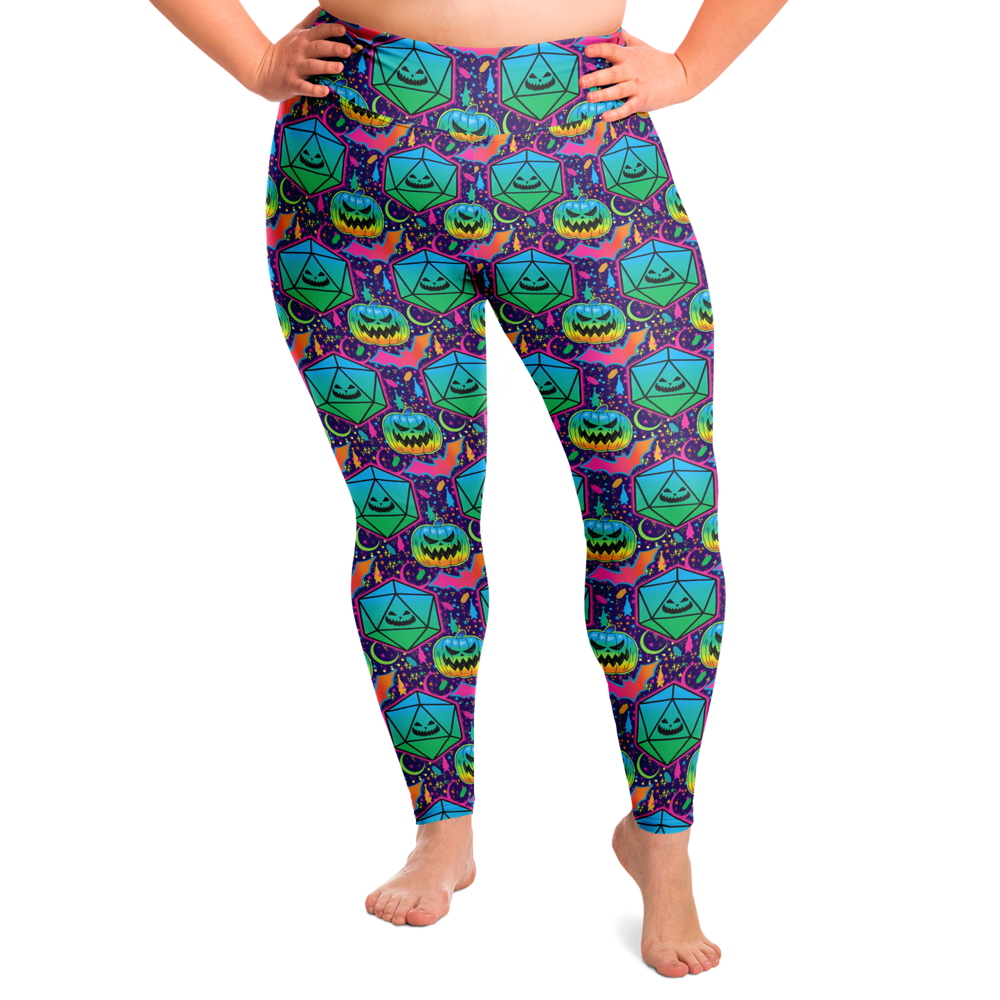 Pumpkins and Polyhedrals Plus Size Legging