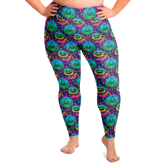 Pumpkins and Polyhedrals Plus Size Legging