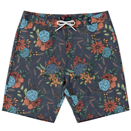 Floral D20 Board Shorts