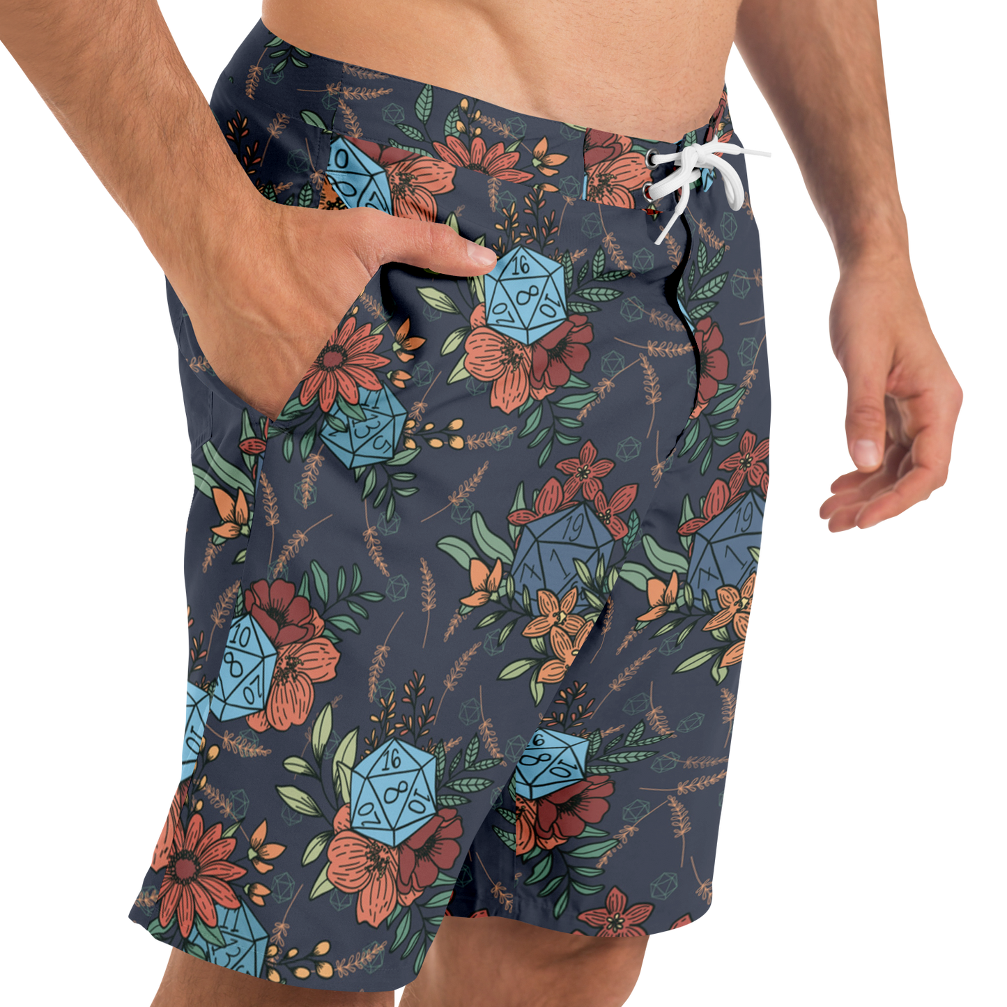 Floral D20 Board Shorts