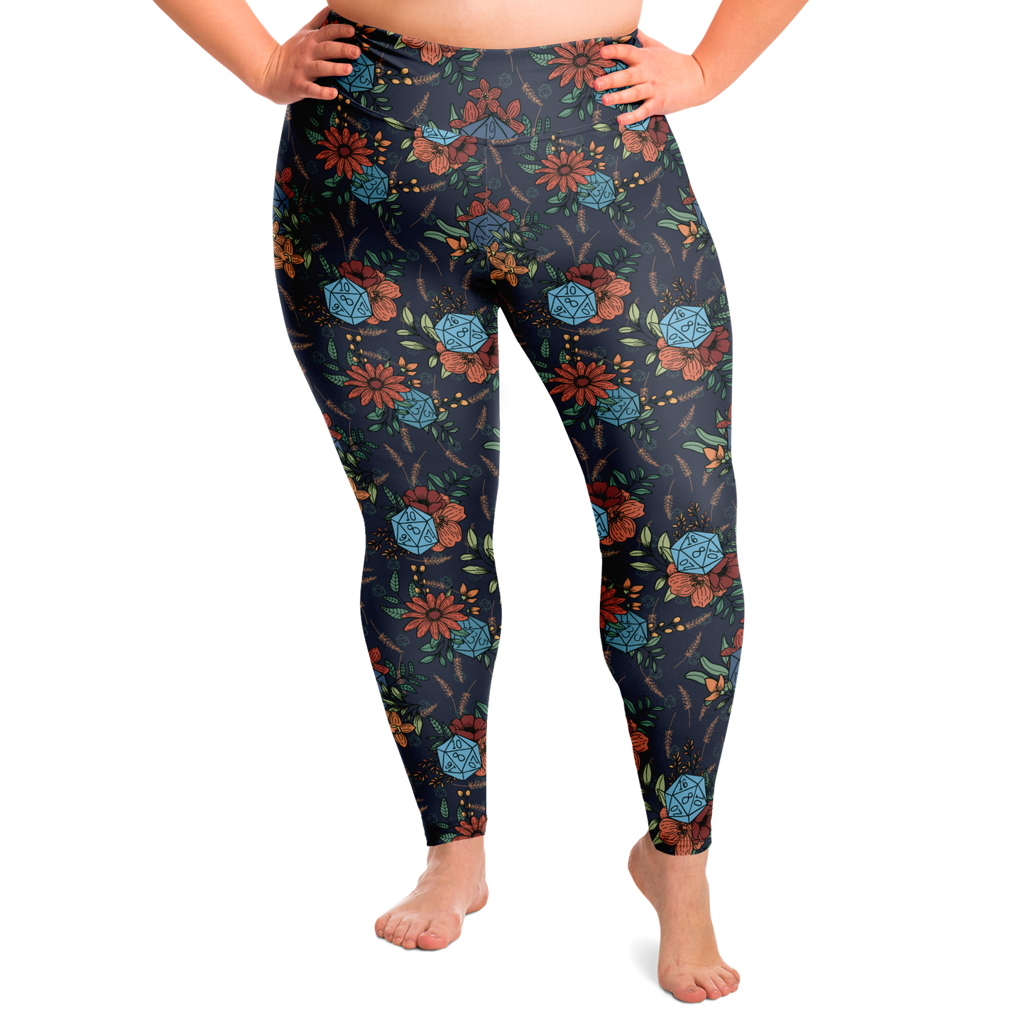 Floral D20 Plus Size Leggings