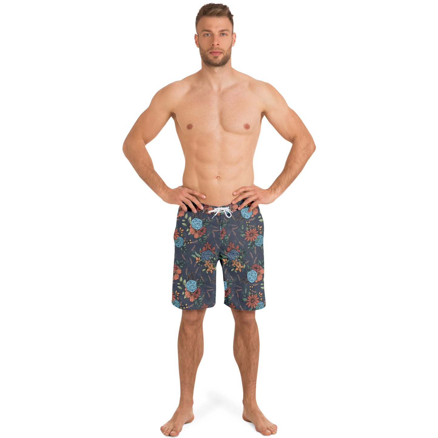 Floral D20 Board Shorts