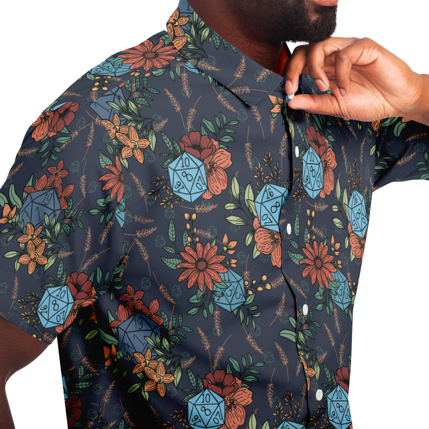 Floral D20 Button Down Shirt