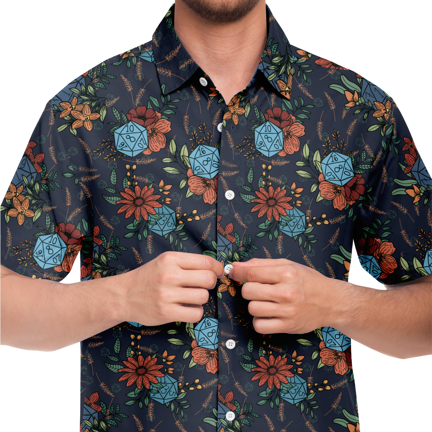 Floral D20 Button Down Shirt