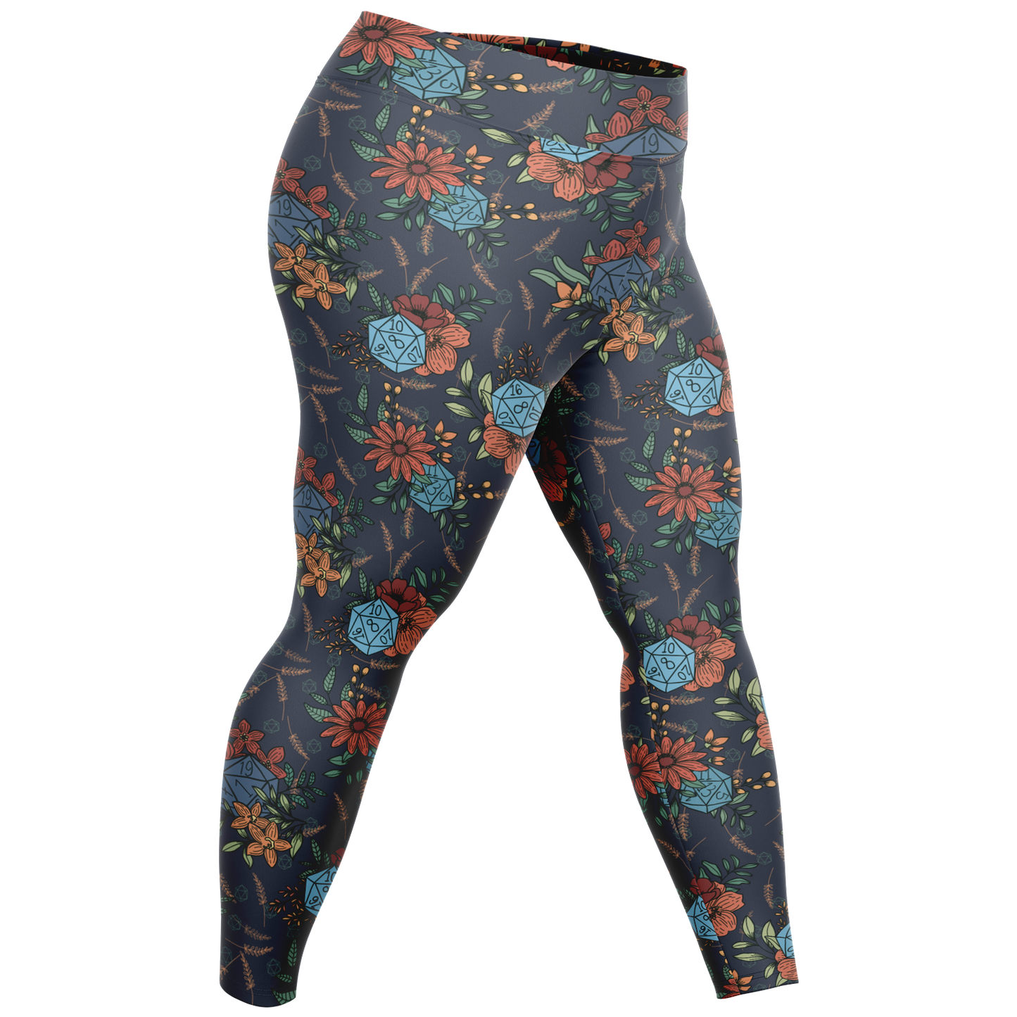 Floral D20 Plus Size Leggings