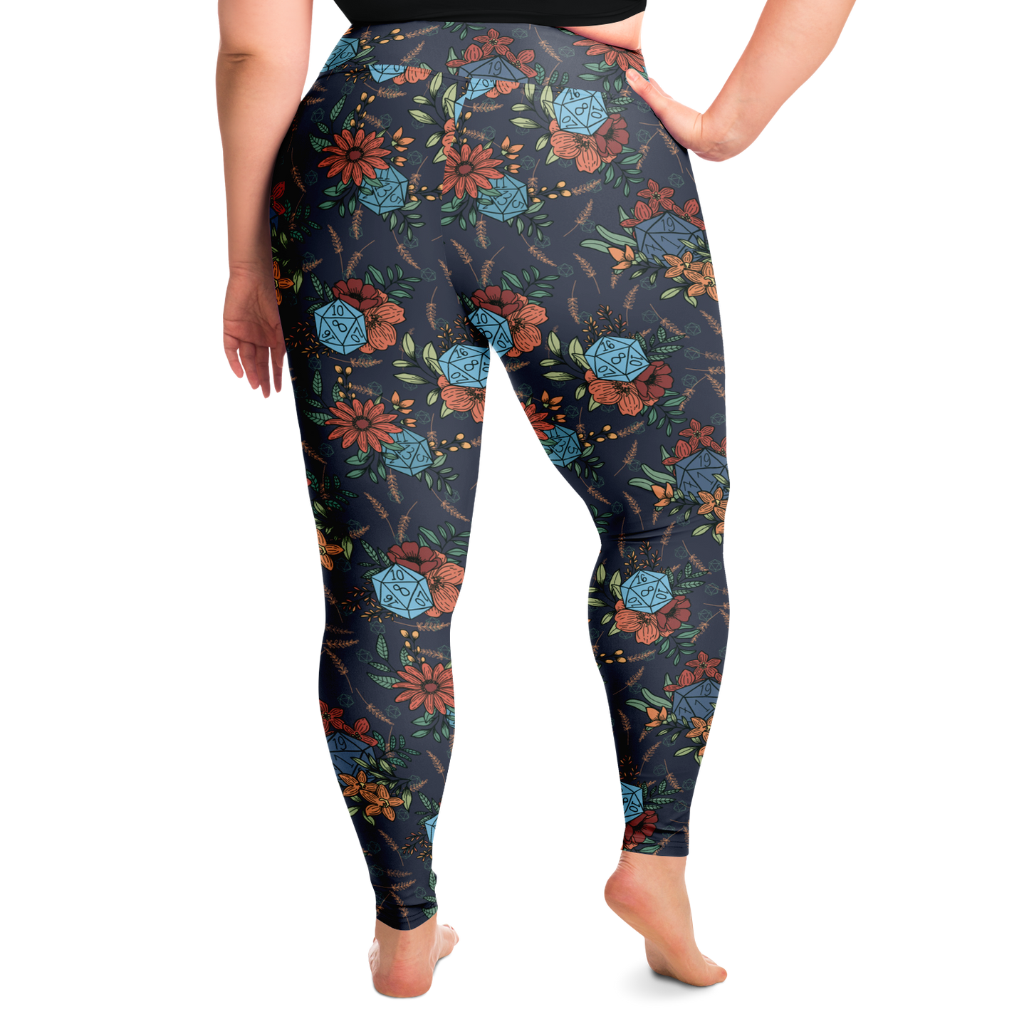 Floral D20 Plus Size Leggings