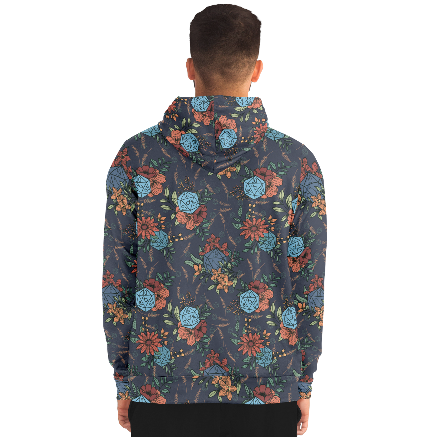 Floral D20 Zip Up Hoodie