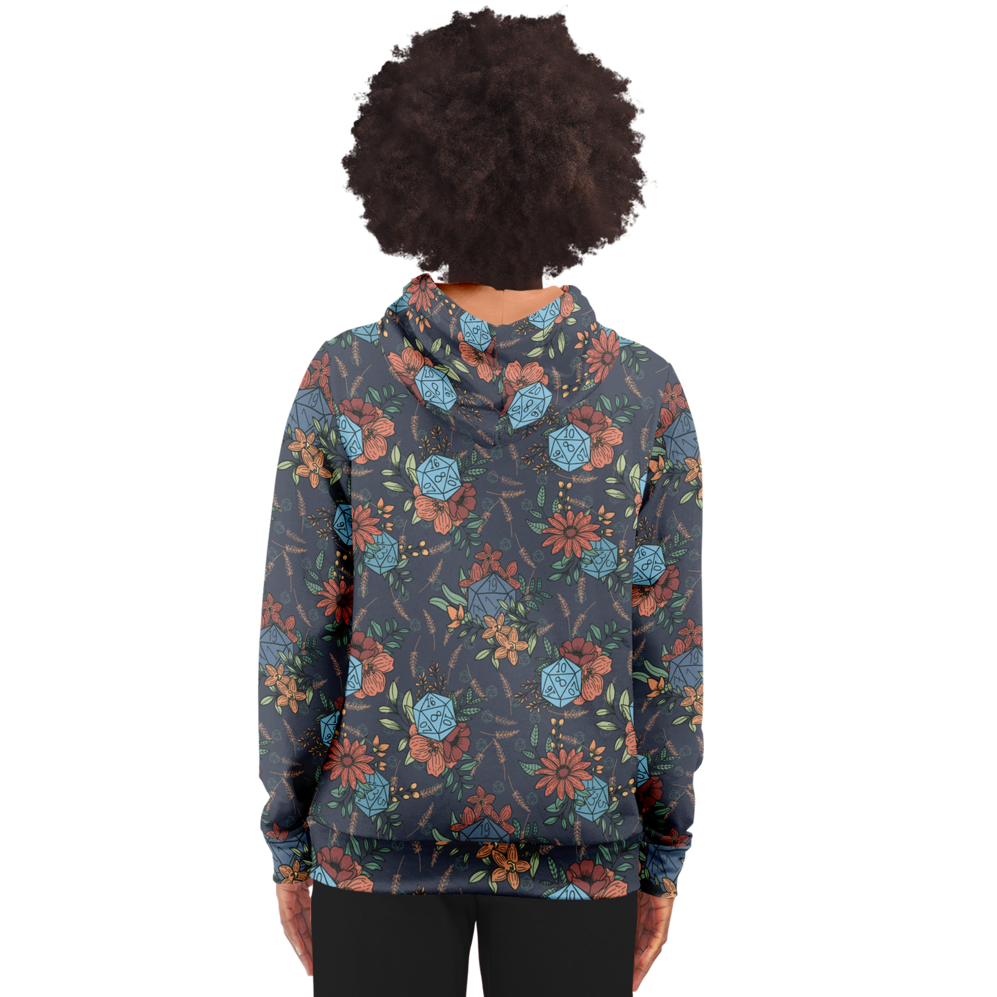 Floral D20 Zip Up Hoodie